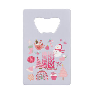 Abrebotellas De Tarjeta De Crédito Navidades rosados
