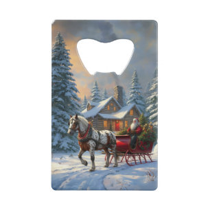 Abrebotellas De Tarjeta De Crédito Navidades Sleigh Santa