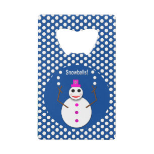 Abrebotellas De Tarjeta De Crédito Navidades Snowlady Juggys Nieves Graciosa
