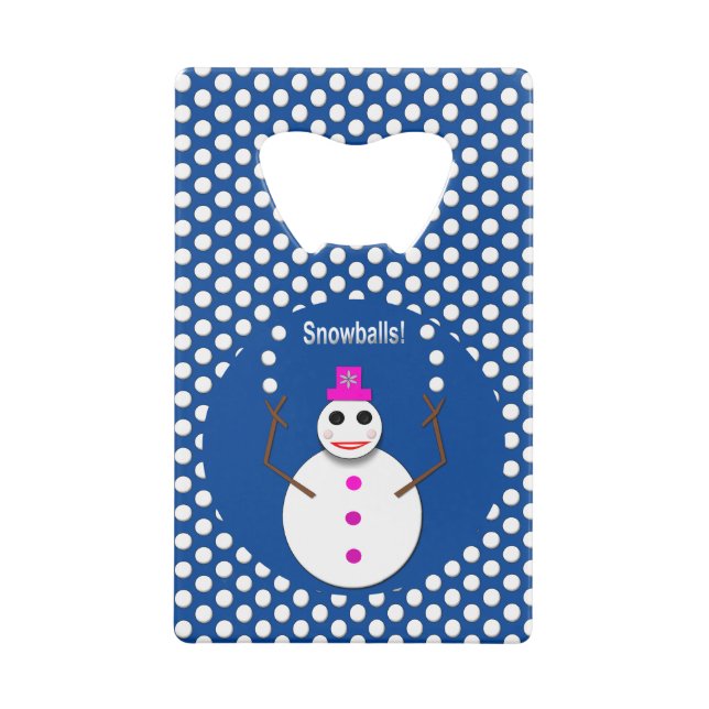 Abrebotellas De Tarjeta De Crédito Navidades Snowlady Juggys Nieves Graciosa (Reverso)