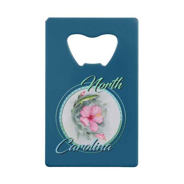 Abrebotellas De Tarjeta De Crédito NC Anole e Hibiscus (Anverso)