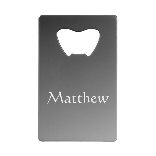 Abrebotellas De Tarjeta De Crédito Negro (Anverso)