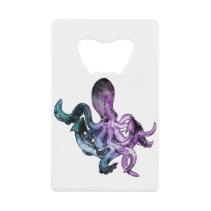 Abrebotellas De Tarjeta De Crédito Neón octopus