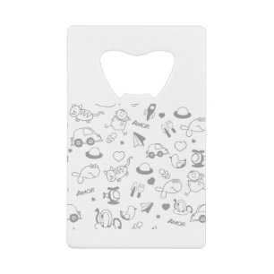Abrebotellas De Tarjeta De Crédito Niños dibuja el libro de coches del patrón de gato
