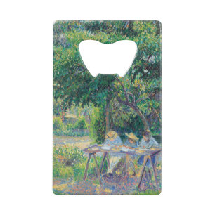 Abrebotellas De Tarjeta De Crédito Niños sentados en el jardín Camille Pissarro
