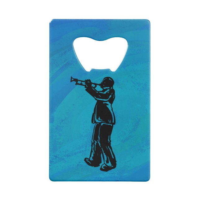 Abrebotellas De Tarjeta De Crédito Noches de boogie de Nueva York Trumpet Blue (Reverso)