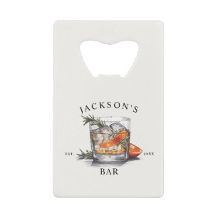 Abrebotellas De Tarjeta De Crédito Nombre de Cóctel de Whisky con Estilo y Año Bar en