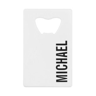 Abrebotellas De Tarjeta De Crédito Nombre Minimalista personalizado moderno