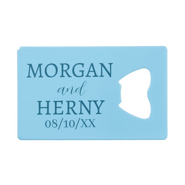 ABREBOTELLAS DE TARJETA DE CRÉDITO NOMBRE PERSONALIZADO ELEGANTE BODA MODERNA  (Anverso (Horizontal))