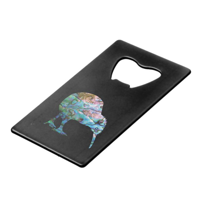ABREBOTELLAS DE TARJETA DE CRÉDITO NUEVA ZEALAND KIWI BIRD PAUA (Ángulo frontal)