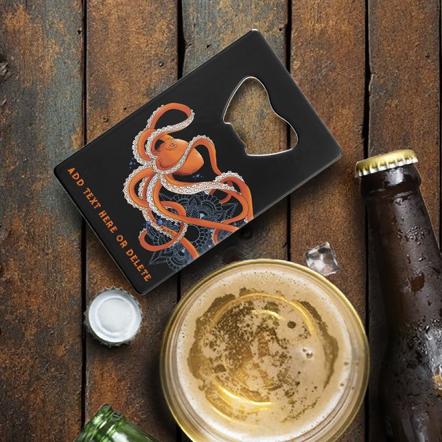 Abrebotellas De Tarjeta De Crédito Octopus Naranja Mandal Blue (Subido por el creador)