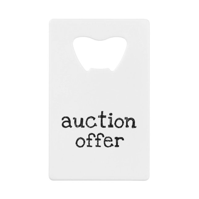 Abrebotellas De Tarjeta De Crédito Oferta de subasta (Anverso)