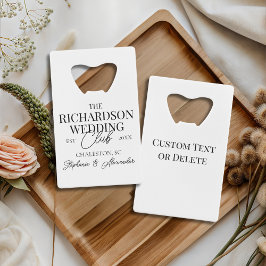Abrebotellas De Tarjeta De Crédito Old Money Social Club Custom Wedding Merch Favor