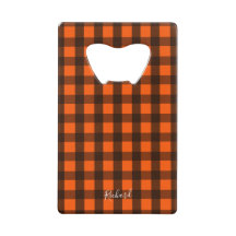 Orange and Black Checker Bottle Opener