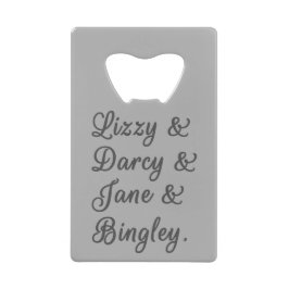 Abrebotellas De Tarjeta De Crédito Orgullo y prejuicio Parejas I