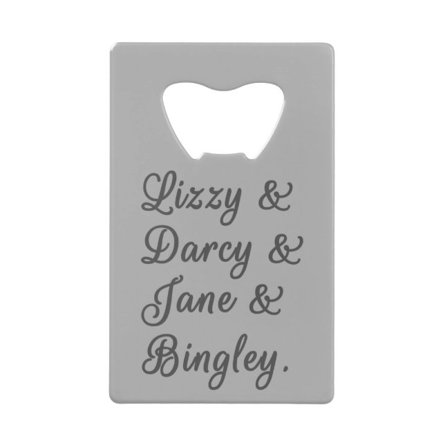 Abrebotellas De Tarjeta De Crédito Orgullo y prejuicio Parejas I (Anverso)