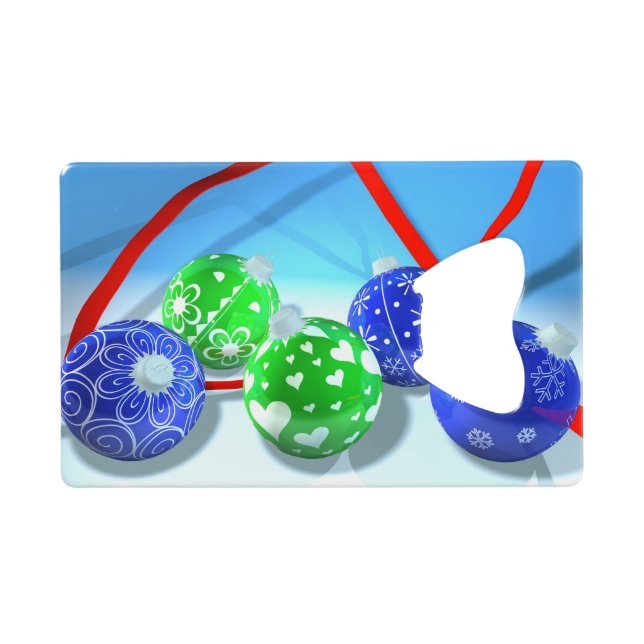 Abrebotellas De Tarjeta De Crédito Ornamentos de Navidad (Reverso Horizontal)