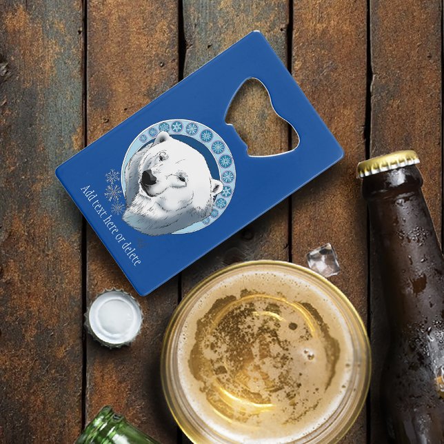 Abrebotellas De Tarjeta De Crédito Oso polar Snowflakes Art Nouveau (Subido por el creador)