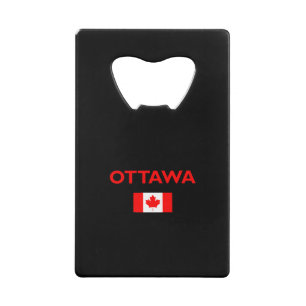 Abrebotellas De Tarjeta De Crédito Ottawa Canadá Bandera canadiense color oscuro