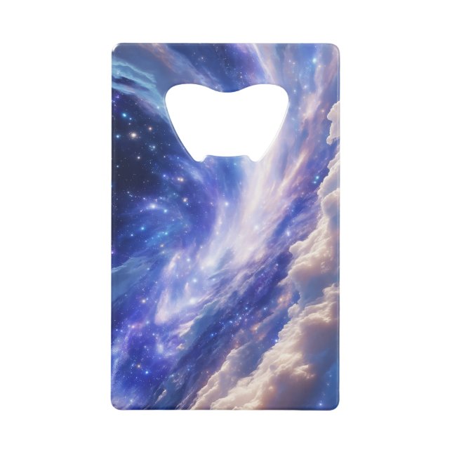 Abrebotellas De Tarjeta De Crédito Paisaje Cósmico: Nebulosa giratoria y noche estrel (Anverso)