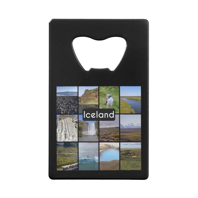 Abrebotellas De Tarjeta De Crédito Paisaje de verano de Islandia (Anverso)
