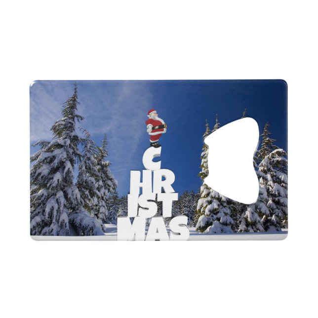 Abrebotellas De Tarjeta De Crédito paisaje invernal de los navidades (Reverso Horizontal)