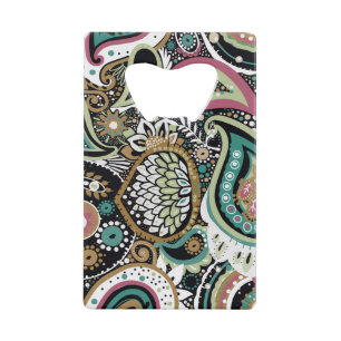 Abrebotellas De Tarjeta De Crédito Paisley asiático: diseño moderno y sin fisuras.