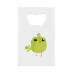 Abrebotellas De Tarjeta De Crédito Pájaro Verde Dibujos Animados