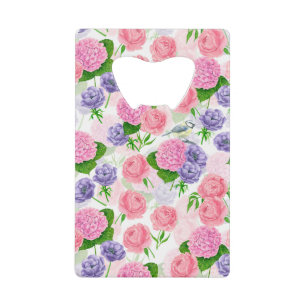 Abrebotellas De Tarjeta De Crédito Pájaro y flores