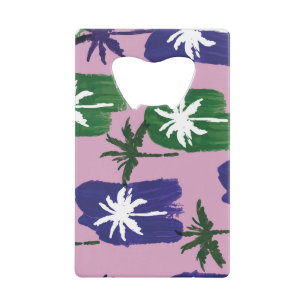 Abrebotellas De Tarjeta De Crédito Palm pintada, verde azul marino.