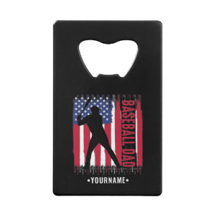 Abrebotellas De Tarjeta De Crédito Papá de béisbol americano