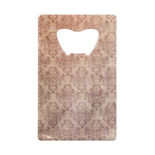 Abrebotellas De Tarjeta De Crédito Papel de fondo floral de color marrón y manchado