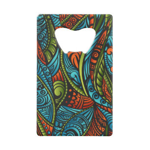 Abrebotellas De Tarjeta De Crédito Papel pintado étnico abstracto