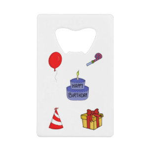 Abrebotellas De Tarjeta De Crédito Paquete de cumpleaños de aniversario