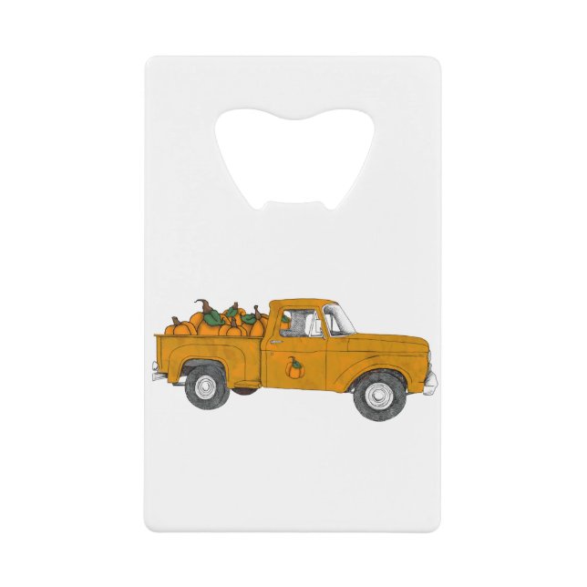 Abrebotellas De Tarjeta De Crédito parche de calabaza (Anverso)