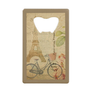 Abrebotellas De Tarjeta De Crédito París vintage con Torre Eiffel