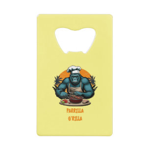 Abrebotellas De Tarjeta De Crédito Parrilla G'rilla Maestro Parrillero Divertido Jueg