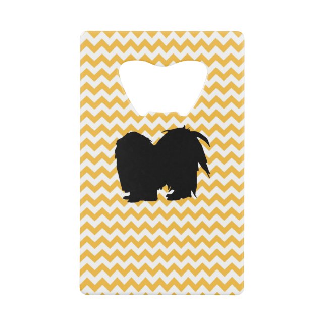 Abrebotellas De Tarjeta De Crédito Pastel Naranja Chevron con Shih Tzu (Anverso)