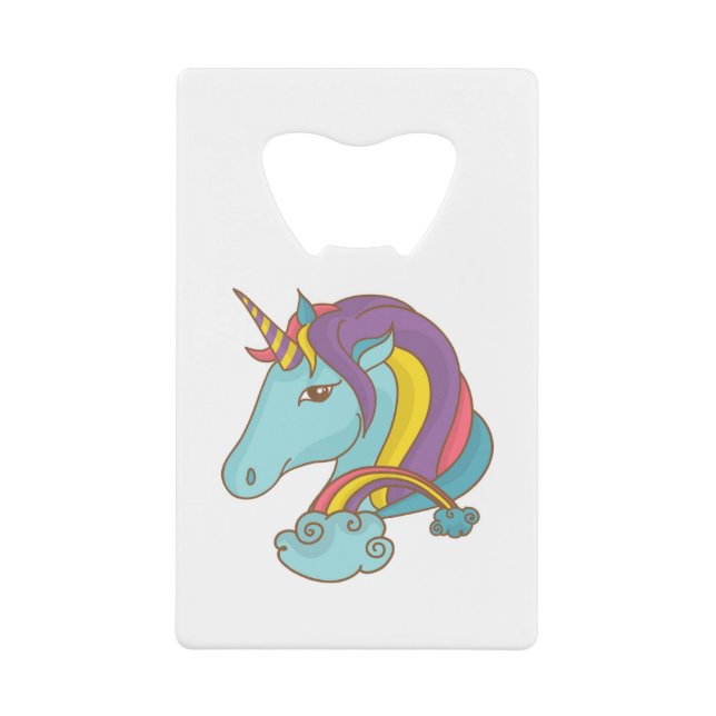 Abrebotellas De Tarjeta De Crédito Pastel Unicorn (Anverso)