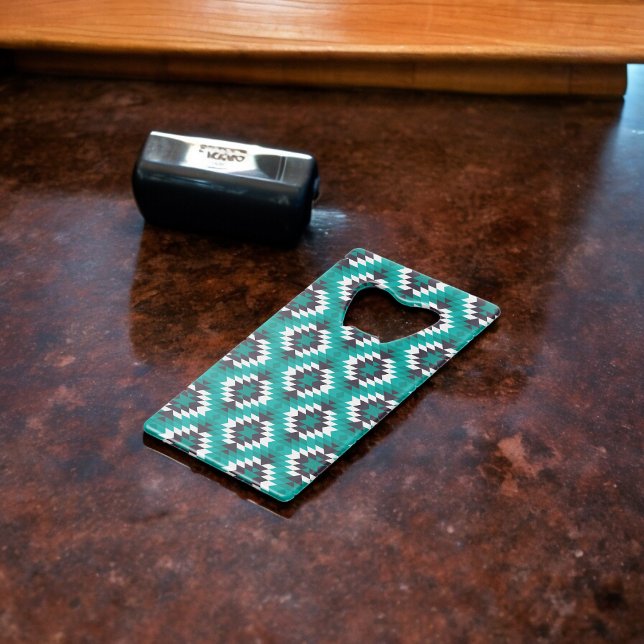 Abrebotellas De Tarjeta De Crédito Patrón azteca tradicional (Bottle Openers)