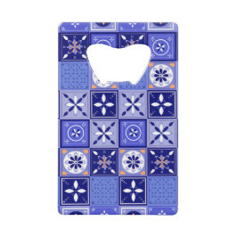 Abrebotellas De Tarjeta De Crédito Patrón azulejo violeta