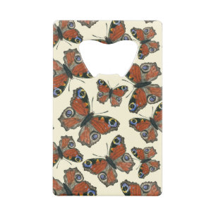 Abrebotellas De Tarjeta De Crédito Patrón de acuarela de mariposas