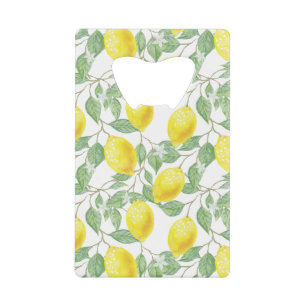 Abrebotellas De Tarjeta De Crédito Patrón de árbol limón