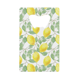 Abrebotellas De Tarjeta De Crédito Patrón de árbol limón