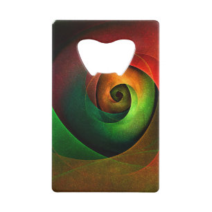 Abrebotellas De Tarjeta De Crédito Patrón de arte abstracto moderno de floración verd