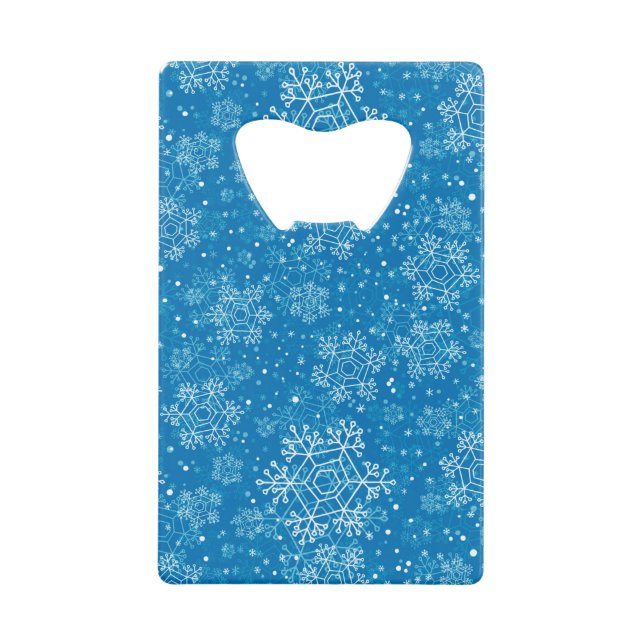 Abrebotellas De Tarjeta De Crédito Patrón de copo de nieve (Anverso)
