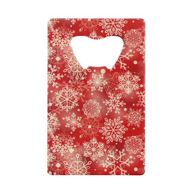 Abrebotellas De Tarjeta De Crédito Patrón de copos de nieve (Anverso)