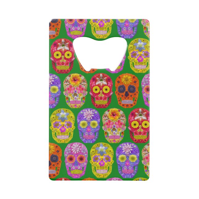 Abrebotellas De Tarjeta De Crédito Patrón de descompresión de flores 2018 (Anverso)