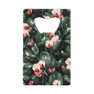 Abrebotellas De Tarjeta De Crédito Patrón de flores góticas Flor estética transparent
