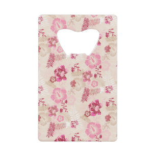 Abrebotellas De Tarjeta De Crédito Patrón de flores modernas rosadas lindas